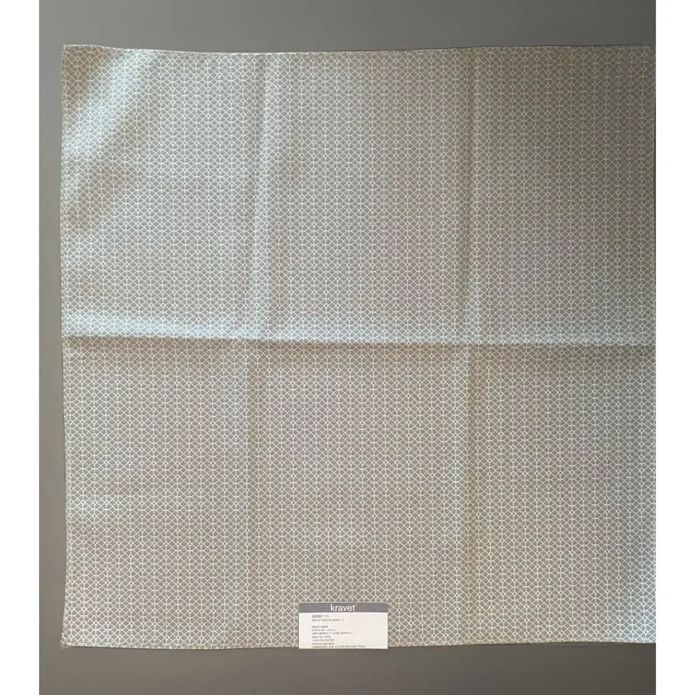 Pair Kravet Midweight Gray White Jacquard Prints 25